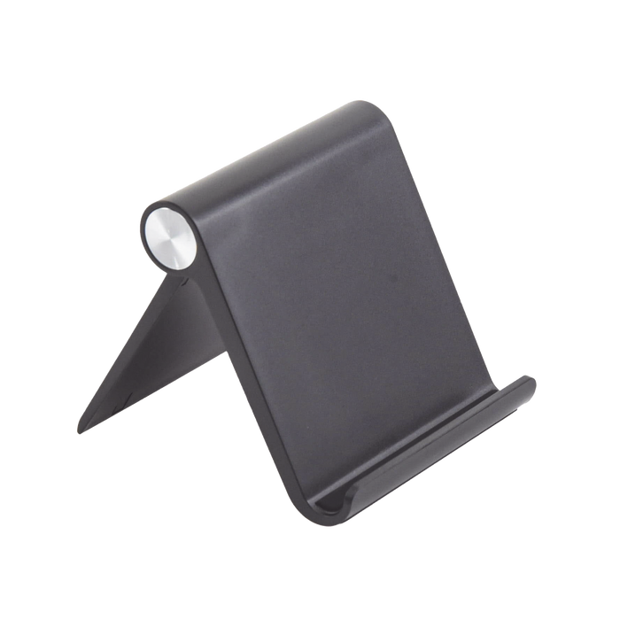 Soporte de Escritorio  para Teléfono Celular / Ajustable de 0° a 100° / Goma Antiarañazos / Antideslizante / Amplia Compatibilidad con dispositivos de 4'' a 7.9'' / Plegable / ABS / Color Negro