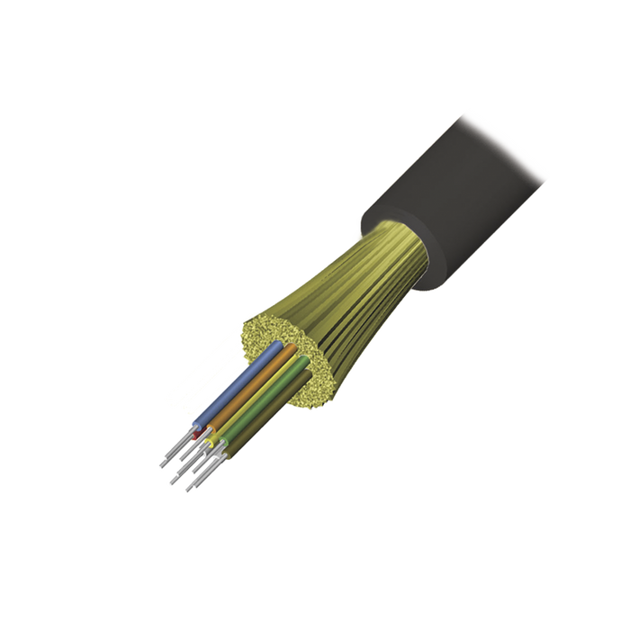 Cable de Fibra Óptica de 4 hilos, Interior/Exterior, Tight Buffer, No Conductiva (Dielectrica), Plenum, Monomodo OS2, 1 Metro