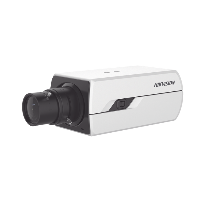 Camara Box IP 4 Megapixel / Serie PRO / DarkFighter / PoE / 12 Vcc o 24 VCA / WDR 120 dB / Onvif / RS-485 / BLC /  Entrada y Salida de Audio y Alarmas (No Incluye Lente) / Micro SD