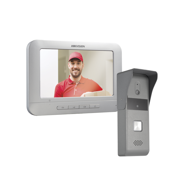 Kit de Videoportero Analógico con Pantalla LCD a Color de 7" / Frente de Calle para Exterior IP65 / Salida de Relevador