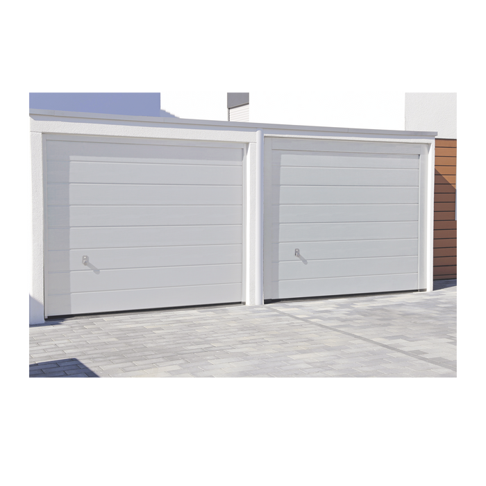 Puerta de Garage de alta calidad, Lisa color blanco 8X8 pies,  AISLADA, Estilo Americana.