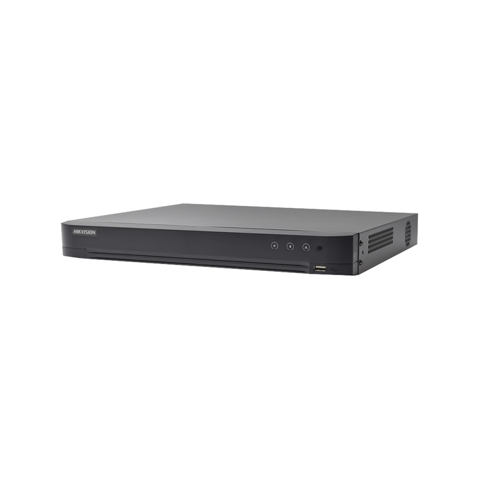 DVR 32 Canales TurboHD + 8 Canales IP / 5 Megapixel Lite - 3K Lite / Acusense (Evita Falsas Alarmas) / Audio por Coaxitron / 2 Bahías de Disco Duro / H.265+ / Salida de Video en Full HD