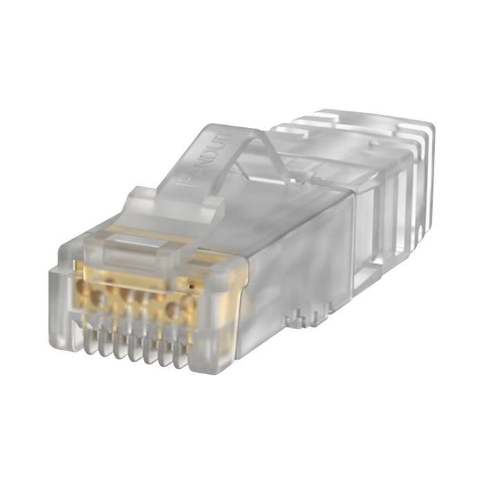 Plug RJ45 Cat6A, Para Cable UTP de Calibre 26 AWG, Chapado en Oro de 50 micras, Paquete de 100 piezas